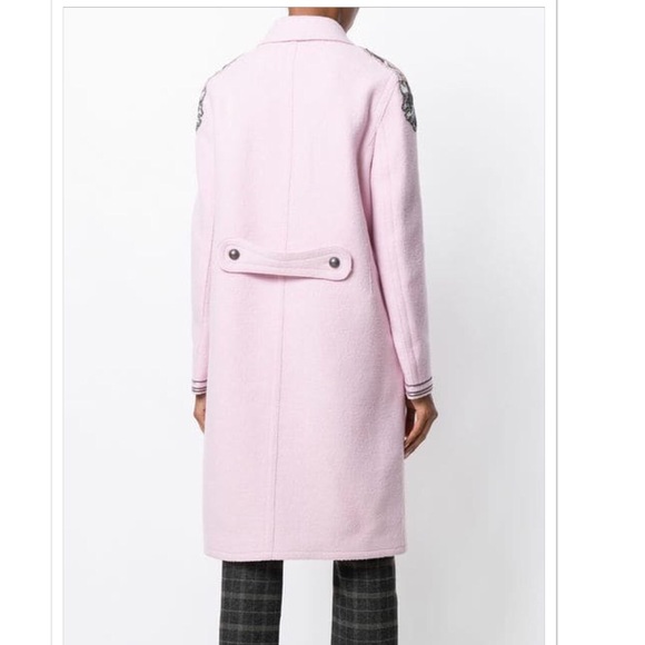 ERMANNO SCERVINO Pink double-breasted embellished coat - Picture 3 of 8